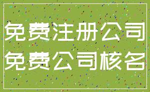免费注册公司_免费公司核名