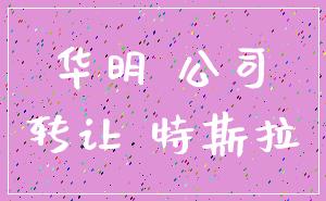 华明 公司_转让 特斯拉